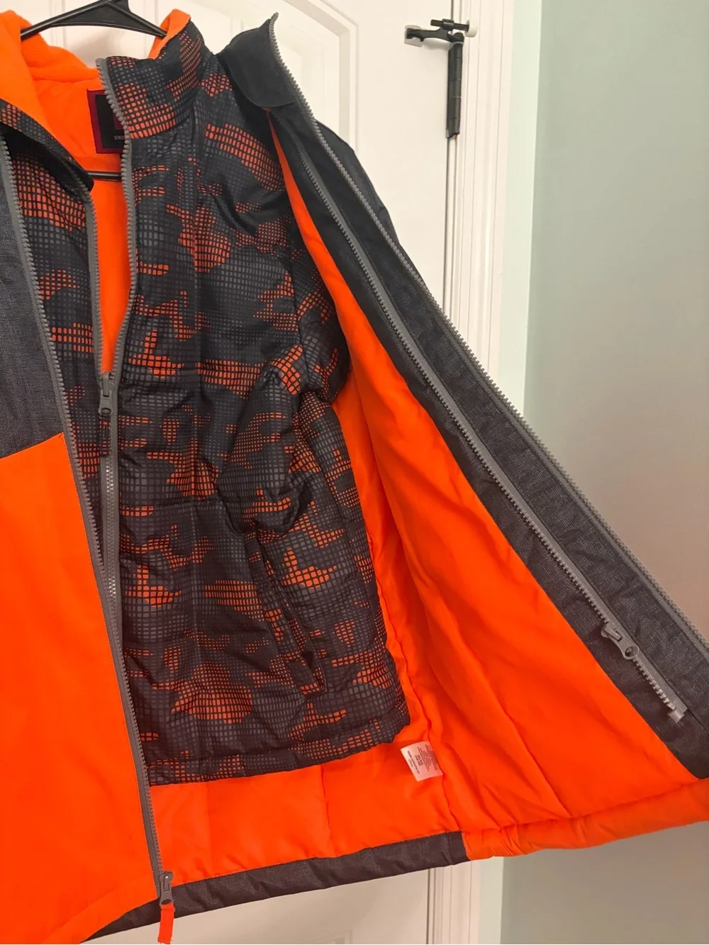 Swiss Tech Youth Orange and Gray Ski Jacket with Hood
